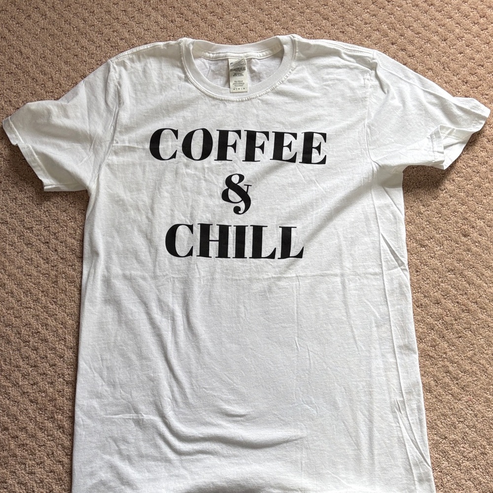 Gildan White Tee Coffee & Chill